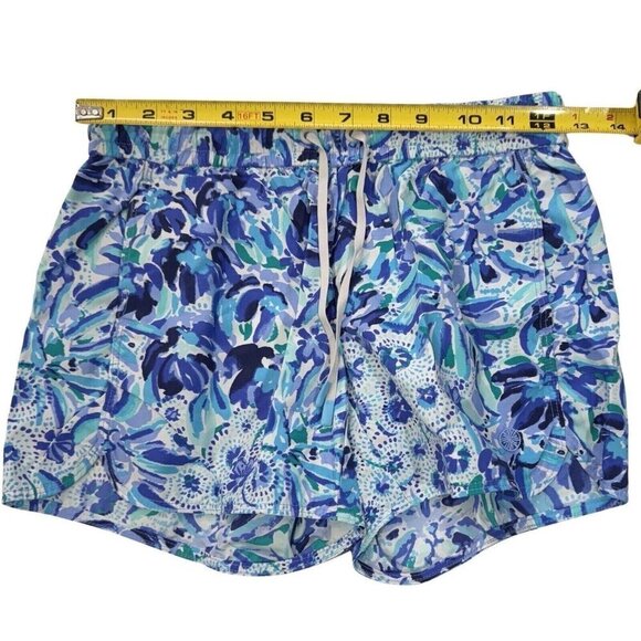 LILLY PULITZER Luxletic Run Around Shorts Women XXS Blue Multi Dopamine Hot Pant - Picture 8 of 10